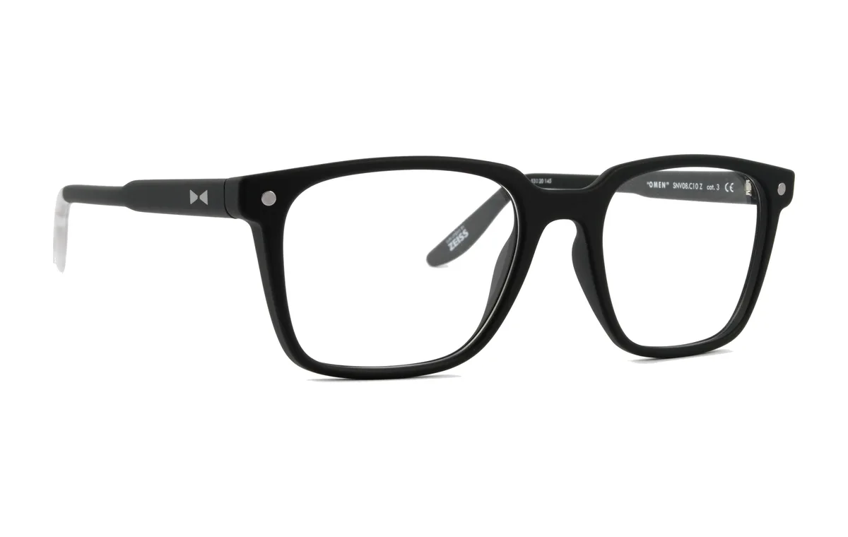 Armação Snob Milano Omen, quadrada em acetato preto mate