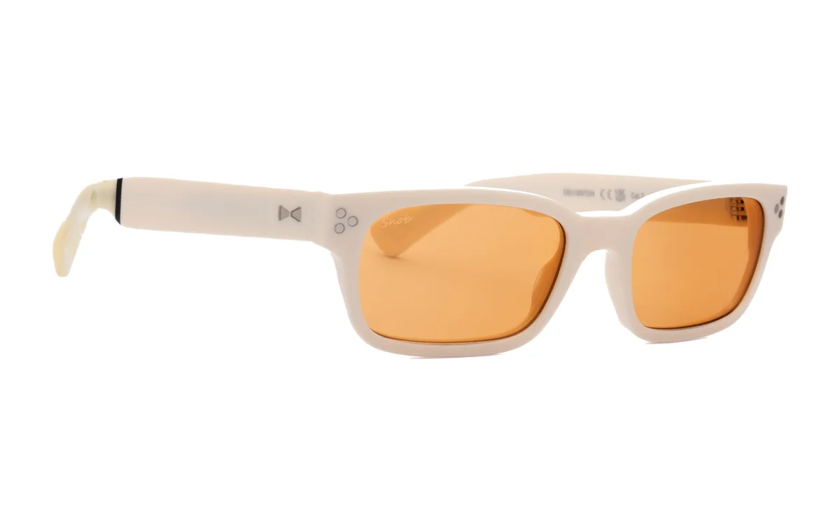 Óculos de sol Snob Milano SNA1007, armação creme com lente laranja